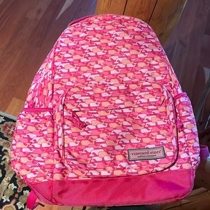 Vineyard Vines backpack. Whale theme in pink and peach. Used once!